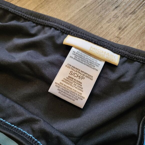 Michael Michael Kors Sophia Striped Hipster Swim suit 2 piece BLUE-Small - Picture 5 of 7